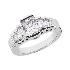 18K White Gold Ladies Diamond Ring 2.22ct