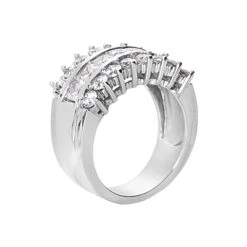 18K White Gold Ladies Diamond Ring 2.31ct 11.8mm -Luxurman 18k gold ladies diamond ring 231ct p 32880 back white 20220426