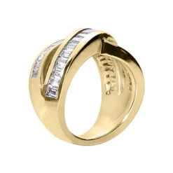 18K White Gold Ladies Diamond Ring 2.50ct -Luxurman 18k gold ladies diamond ring 250ct p 32840 back yellow 20220420 20220426