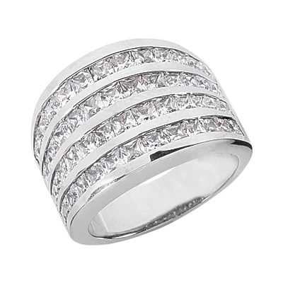 18K White Gold Ladies Diamond Ring 3.16ct 1 18K White Gold Ladies Diamond Ring 3.16ct