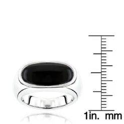 18K White Gold Men's Black Onyx Ring 8.9mm 11 18K White Gold Men's Black Onyx Ring 8.9mm -Luxurman 18k gold mens black onyx ring p 31952 rulerwh