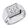 18K White Gold Men's Diamond Ring 1.98ct