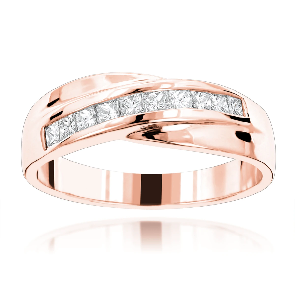 18K White Gold Men's Diamond Wedding Band 1ct 3 18K White Gold Men's Diamond Wedding Band 1ct - Image 3