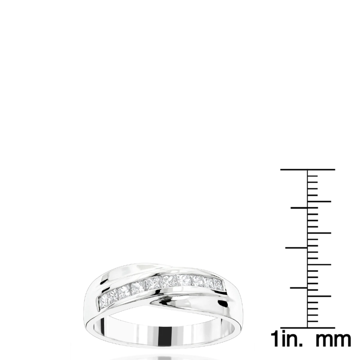 18K White Gold Men's Diamond Wedding Band 1ct 6 18K White Gold Men's Diamond Wedding Band 1ct - Image 6