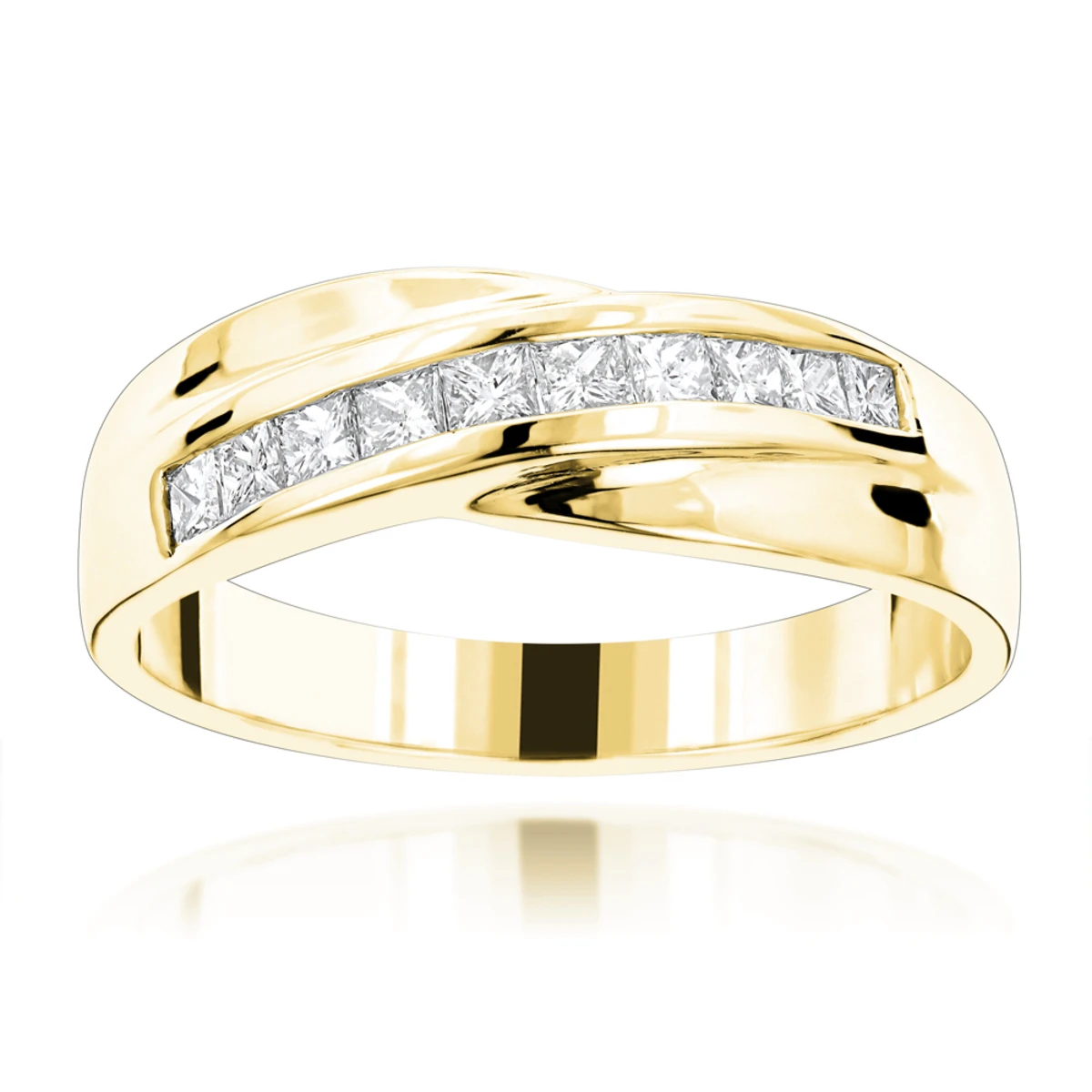 18K White Gold Men's Diamond Wedding Band 1ct 2 18K White Gold Men's Diamond Wedding Band 1ct - Image 2
