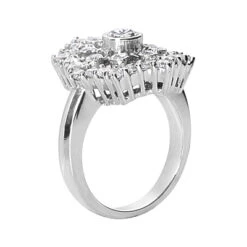 18K White Gold Right Hand Diamond Ladies Ring 1.25ct -Luxurman 18k gold right hand diamond ladies ring 125ct p 31481 back white 20220420 20220426