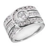 18K White Gold Right Hand Diamond Ladies Ring 3.01ct
