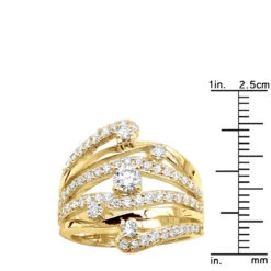 18K Yellow Gold Right Hand Ladies Diamond Ring 1.18ct -Luxurman 18k gold right hand ladies diamond ring 118ct p 31523 rulerye