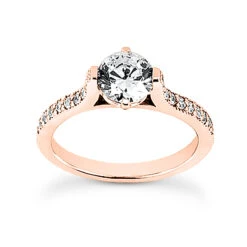 18K White Gold Round Diamond Engagement Ring 0.97ct -Luxurman 18k gold round diamond engagement ring 097ct p 29985 rose 20220426