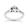 18K White Gold Round Diamond Engagement Ring 0.97ct
