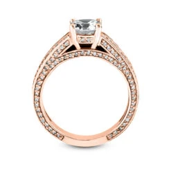 18K White Gold Round Diamond Engagement Ring 1.17ct 4.4mm -Luxurman 18k gold round diamond engagement ring 117ct p 34460 additional rose