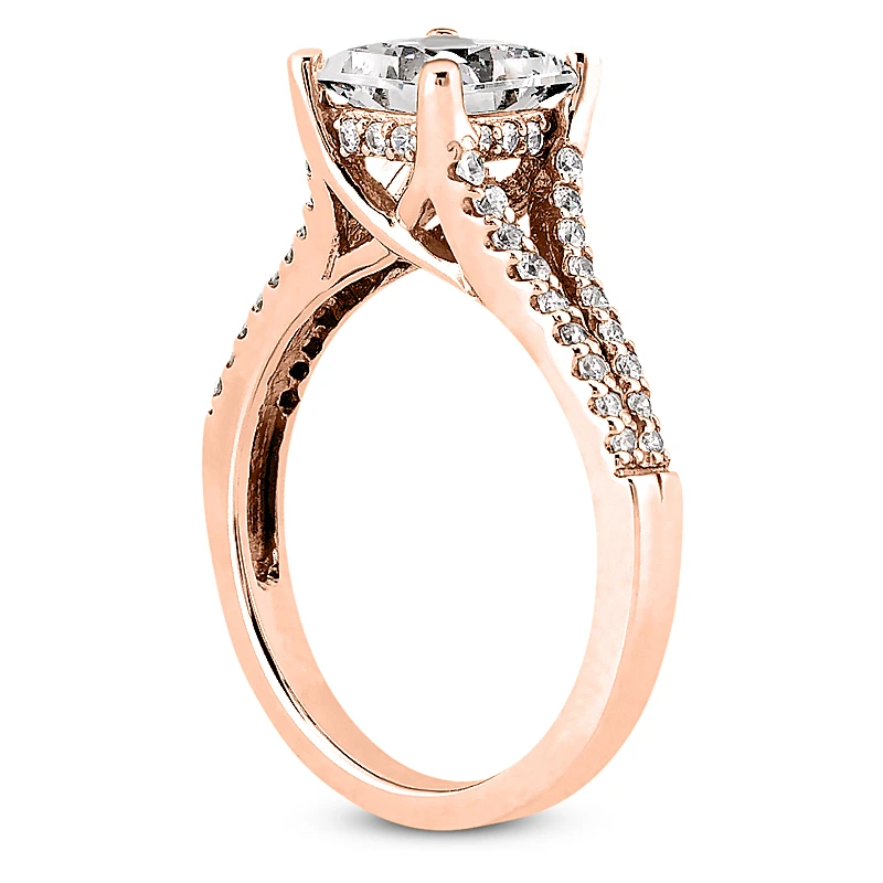 18K White Gold Round Diamond Engagement Ring Set 1.30ct 7 18K White Gold Round Diamond Engagement Ring Set 1.30ct - Image 7