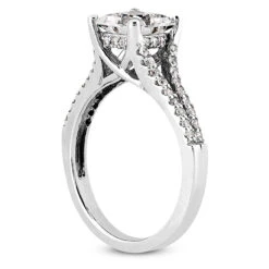 18K White Gold Round Diamond Engagement Ring Set 1.30ct 23 18K White Gold Round Diamond Engagement Ring Set 1.30ct -Luxurman 18k gold round diamond engagement ring set 130ct p 30312 additional white
