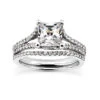 18K White Gold Round Diamond Engagement Ring Set 1.30ct