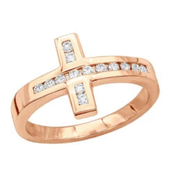 18K White Gold Round Diamond Ladies Ring 0.28ct -Luxurman 18k gold round diamond ladies ring 028ct p 32132 ro