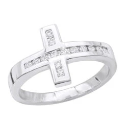 18K White Gold Round Diamond Ladies Ring 0.28ct