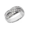 18K White Gold Round Diamond Ladies Ring 0.60ct 8.5mm