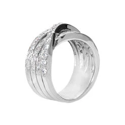 18K White Gold Round Diamond Ladies Ring 1.15ct 9.9mm -Luxurman 18k gold round diamond ladies ring 115ct p 32944 back white 20220426