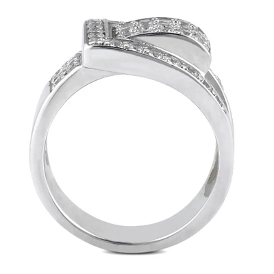 18K White Gold Round Diamond Ladies Ring 1ct 12.2mm 3 18K White Gold Round Diamond Ladies Ring 1ct 12.2mm - Image 3