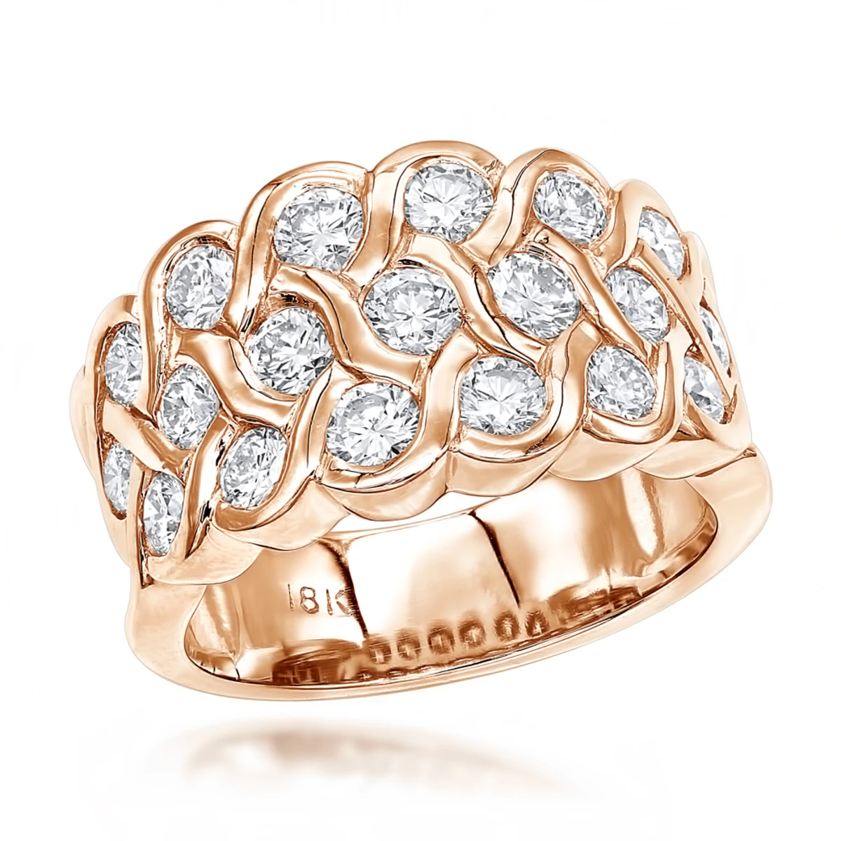 18K Yellow Gold Round Diamond Ladies Ring 2.02ct 3 18K Yellow Gold Round Diamond Ladies Ring 2.02ct - Image 3