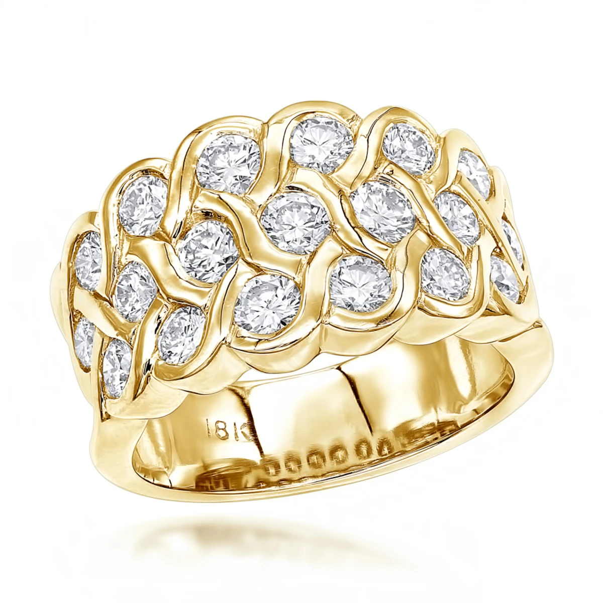 18K Yellow Gold Round Diamond Ladies Ring 2.02ct 1 18K Yellow Gold Round Diamond Ladies Ring 2.02ct