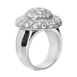 18K White Gold Round Diamond Ladies Ring 2.52ct 20.4mm -Luxurman 18k gold round diamond ladies ring 252ct p 32774 back white 20220426