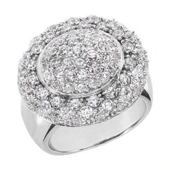 18K White Gold Round Diamond Ladies Ring 2.52ct 20.4mm