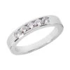18K White Gold Round Diamond Men's Wedding Band 0.60ct 4.2mm