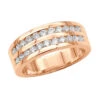 18K Rose Gold Round Diamond Men's Wedding Band 1.32ct