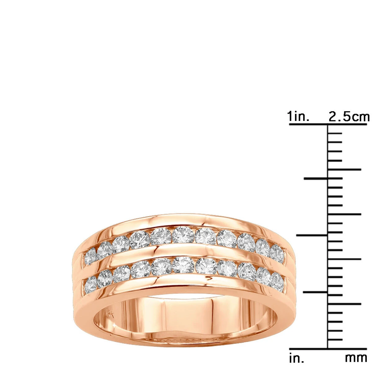 18K Rose Gold Round Diamond Men's Wedding Band 1.32ct 8 18K Rose Gold Round Diamond Men's Wedding Band 1.32ct - Image 8