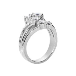 18K White Gold Round Diamond Right Hand Ladies Ring 0.65ct -Luxurman 18k gold round diamond right hand ladies ring 065ct p 31539 back white 20220426