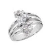 18K White Gold Round Diamond Right Hand Ladies Ring 0.65ct