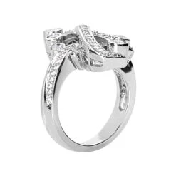 18K White Gold Round Diamond Right Hand Ladies Ring 0.71ct 6 18K White Gold Round Diamond Right Hand Ladies Ring 0.71ct -Luxurman 18k gold round diamond right hand ladies ring 071ct p 31461 back white 20220420 20220426