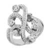 18K White Gold Round Diamond Right Hand Ladies Ring 0.71ct