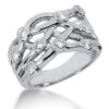 18K White Gold Round Diamond Right Hand Ladies Ring 0.73ct