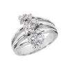 18K White Gold Round Diamond Right Hand Ladies Ring 0.76ct