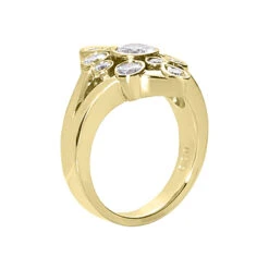 18K White Gold Round Diamond Right Hand Ladies Ring 1.11ct -Luxurman 18k gold round diamond right hand ladies ring 111ct p 31449 back yellow 20220426