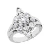 18K White Gold Round Diamond Right Hand Ladies Ring 1.11ct
