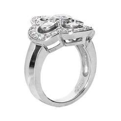 18K White Gold Round Diamond Right Hand Ladies Ring 1.33ct -Luxurman 18k gold round diamond right hand ladies ring 133ct p 31471 back white 20220420 20220426