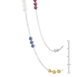 18K White Gold Ruby & Sapphire White Yellow Diamond Flower Necklace For Women 33c -Luxurman 18k gold ruby sapphire white yellow diamond flower necklace for women 33c rulerwh