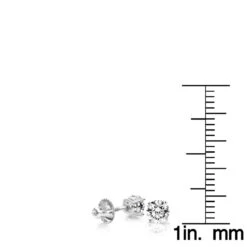 18K White Gold Solitaire Round Diamond Stud Earrings 0.50ct -Luxurman 18k gold solitaire round diamond stud earrings 050ct rulerwh