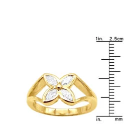 18K Yellow Gold Women's Diamond Ring Flower Design 0.6ct 15 18K Yellow Gold Women's Diamond Ring Flower Design 0.6ct -Luxurman 18k gold womens diamond ring 060ct p 32122 rulerye