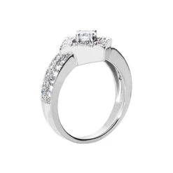 18K White Gold Women's Diamond Ring 0.60ct -Luxurman 18k gold womens diamond ring 060ct p 32660 back white 20220426