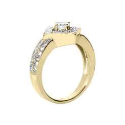 18K White Gold Women's Diamond Ring 0.60ct -Luxurman 18k gold womens diamond ring 060ct p 32660 back yellow 20220426