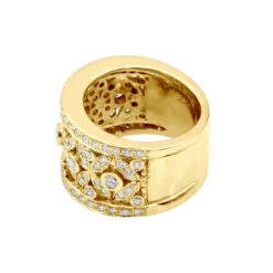 18K White Gold Women's Diamond Ring 1.20ct 13.4mm -Luxurman 18k gold womens diamond ring 120ct p 32524 backye