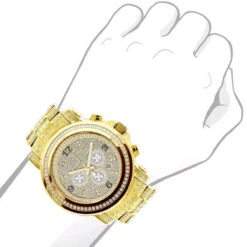 18k Yellow Gold Pltd Fully Iced Out Large Men's Diamond Watch Luxurman Escalade 48mm 3.5ct 7 18k Yellow Gold Pltd Fully Iced Out Large Men's Diamond Watch Luxurman Escalade 48mm 3.5ct -Luxurman 18k yellow gold pltd oversized mens diamond watch fully iced out luxurman escalade 35ct 968854 bod