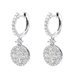 2 Carat Dangling Round Diamond Drop Earrings For Women By Luxurman 14K White Gold 9 2 Carat Dangling Round Diamond Drop Earrings For Women By Luxurman 14K White Gold -Luxurman 2 carat dangling round diamond drop earrings for women by luxurman 14k gold backwh