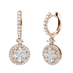 2 Carat Dangling Round Diamond Drop Earrings For Women By Luxurman 14K White Gold 8 2 Carat Dangling Round Diamond Drop Earrings For Women By Luxurman 14K White Gold -Luxurman 2 carat dangling round diamond drop earrings for women by luxurman 14k gold ro