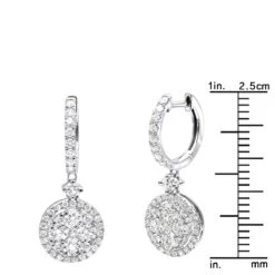 2 Carat Dangling Round Diamond Drop Earrings For Women By Luxurman 14K White Gold 11 2 Carat Dangling Round Diamond Drop Earrings For Women By Luxurman 14K White Gold -Luxurman 2 carat dangling round diamond drop earrings for women by luxurman 14k gold rulerwh