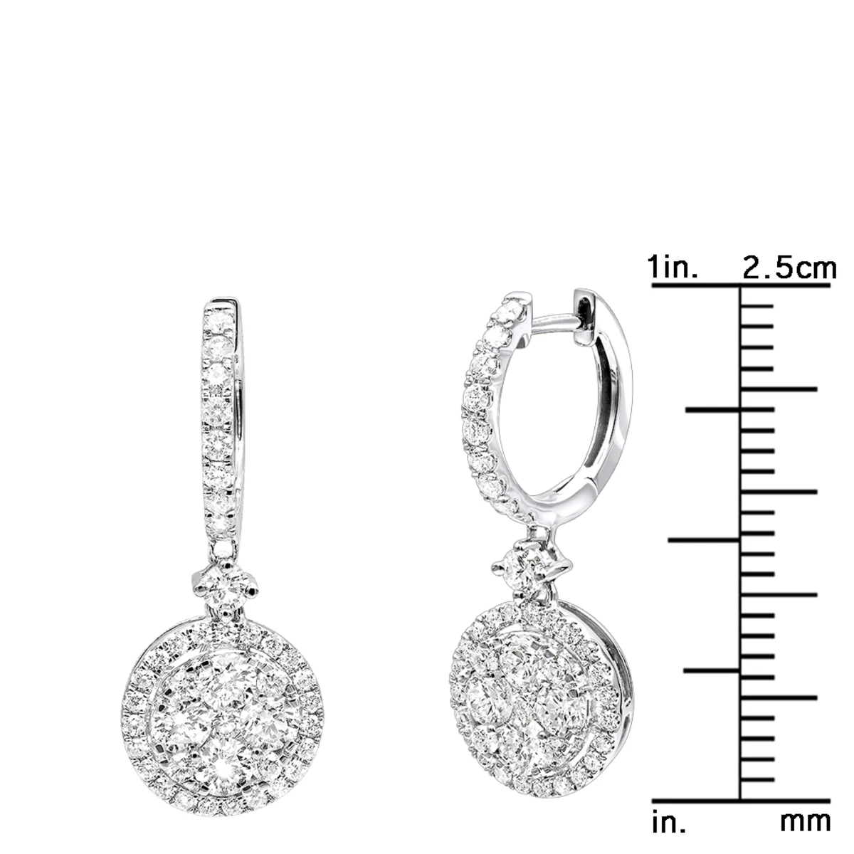 2 Carat Dangling Round Diamond Drop Earrings For Women By Luxurman 14K White Gold 6 2 Carat Dangling Round Diamond Drop Earrings For Women By Luxurman 14K White Gold - Image 6